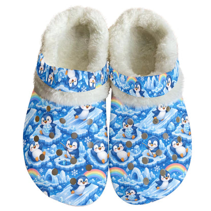 Penguin Party Women's Classic Clogs with Removable Fleece Lining