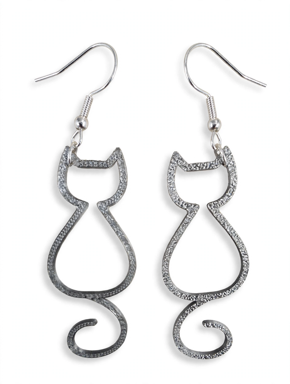 Cat Silhouette 3D Printed Women’s Earrings