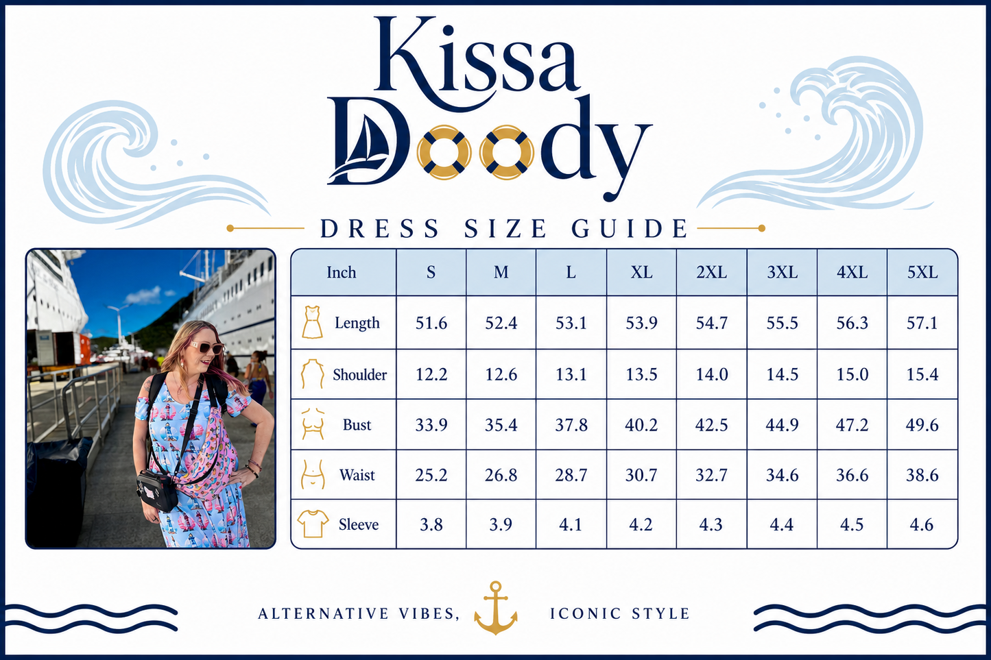 Coastal Lighthouse Peekaboo Shoulder Dress With Pockets Cute Pink & Blue Cruise Outfit