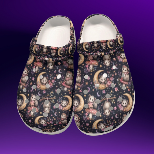 Moon Possum Adorable Fairycore All-Over Print Women's Classic Clogs
