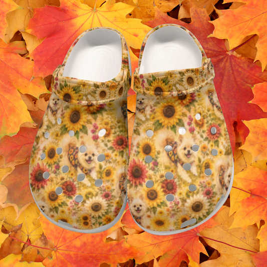 Jaxx The Dog Fall Sunflowers All-Over Print Women's Classic Floral Clogs