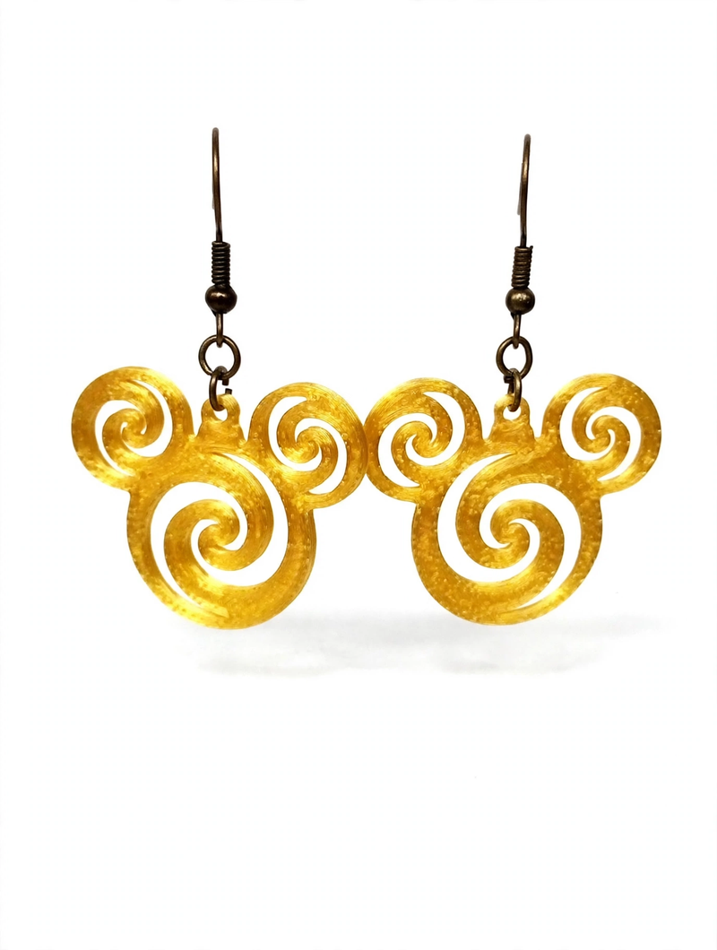 Mickey Shaped 3D Printed Women’s Earrings